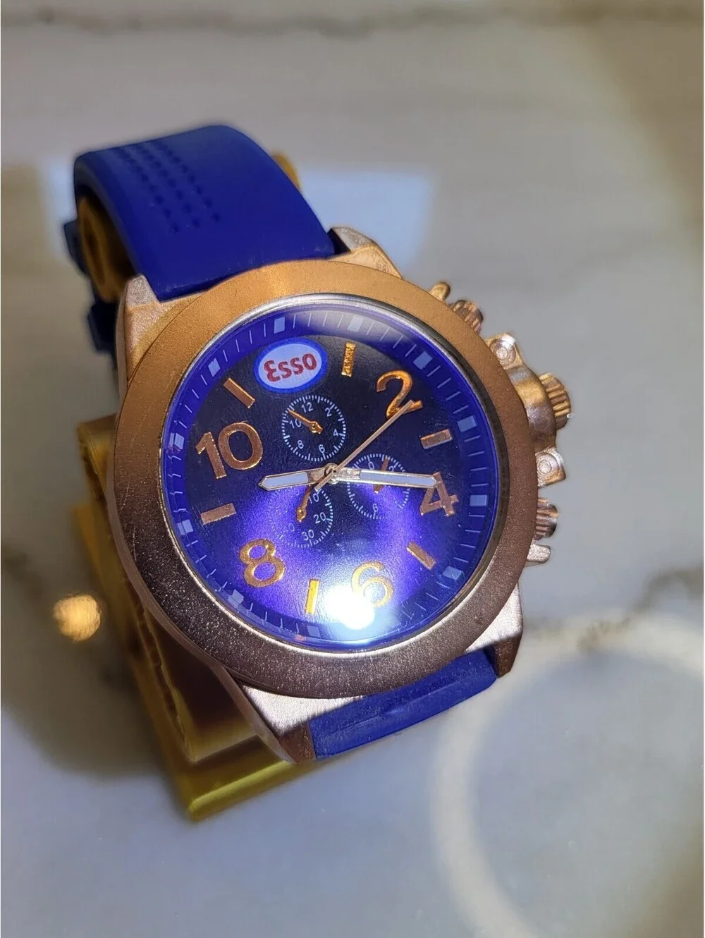 Men's Quartz Watch Working New Battery Automobilia 46mm ESSO Gasoline Working